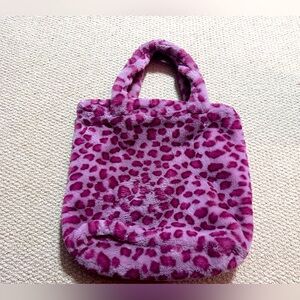 Purple and pink leopard print faux fur bag. Really good condition. So cute!